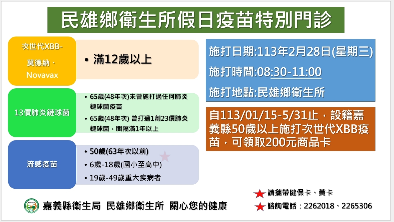 113.2.28疫苗注射資訊